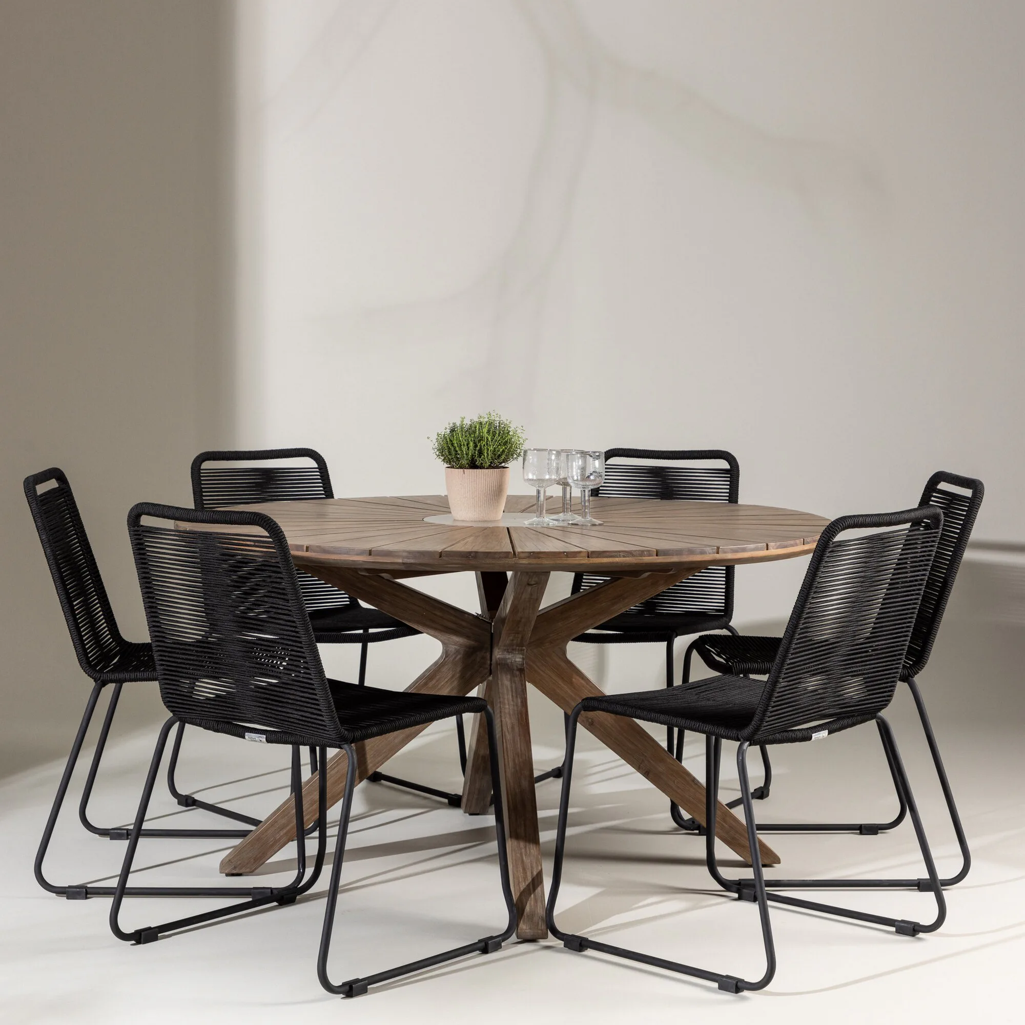 Trädgårdsgrupp Venture Home Rosario med 6 Lindos Stolar