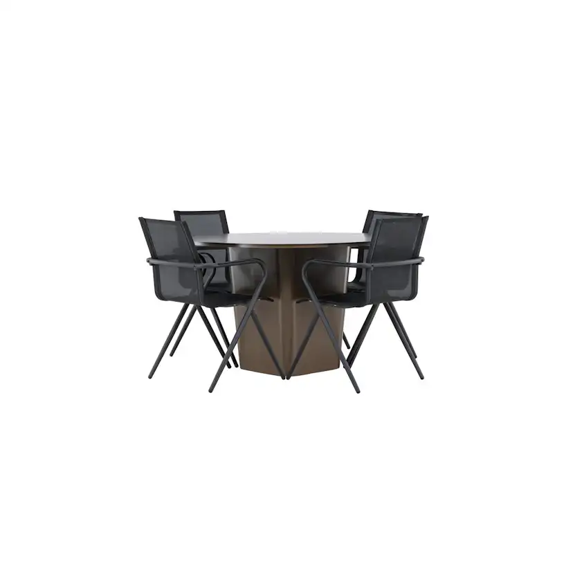 Trädgårdsgrupp Venture Home Santa Fe med 4 Alina Stolar