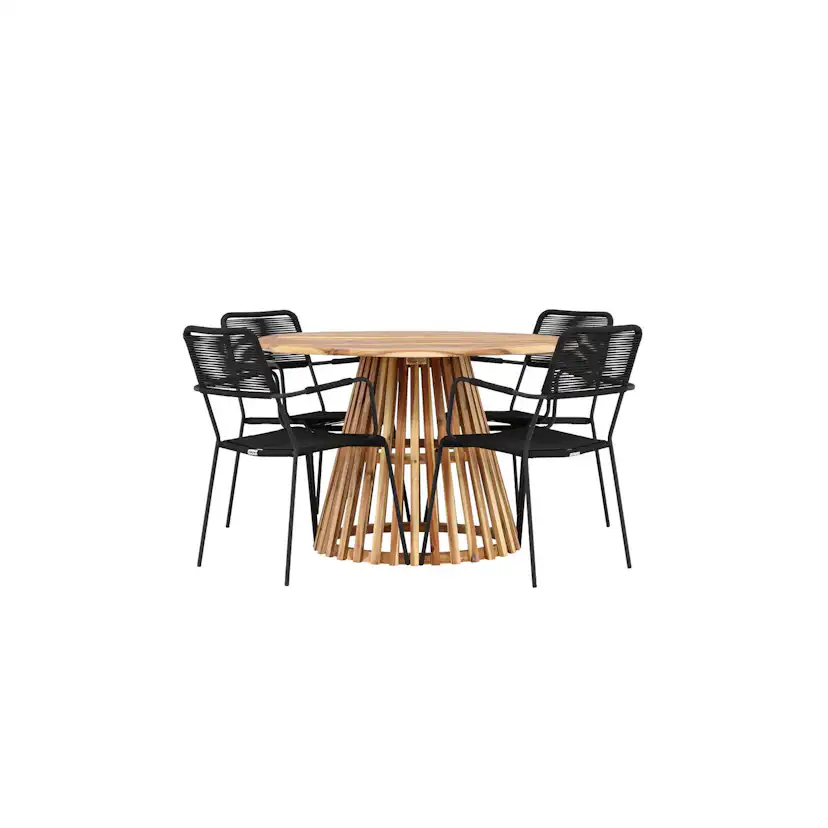 Trädgårdsgrupp Venture Home Lumpur med 4 Lindos Trädgårdsstolar