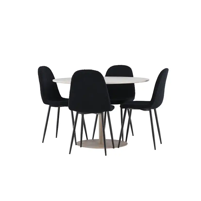 Matgrupp Venture Home Lycke Ø110 med 4 st Polar Stolar Teddy