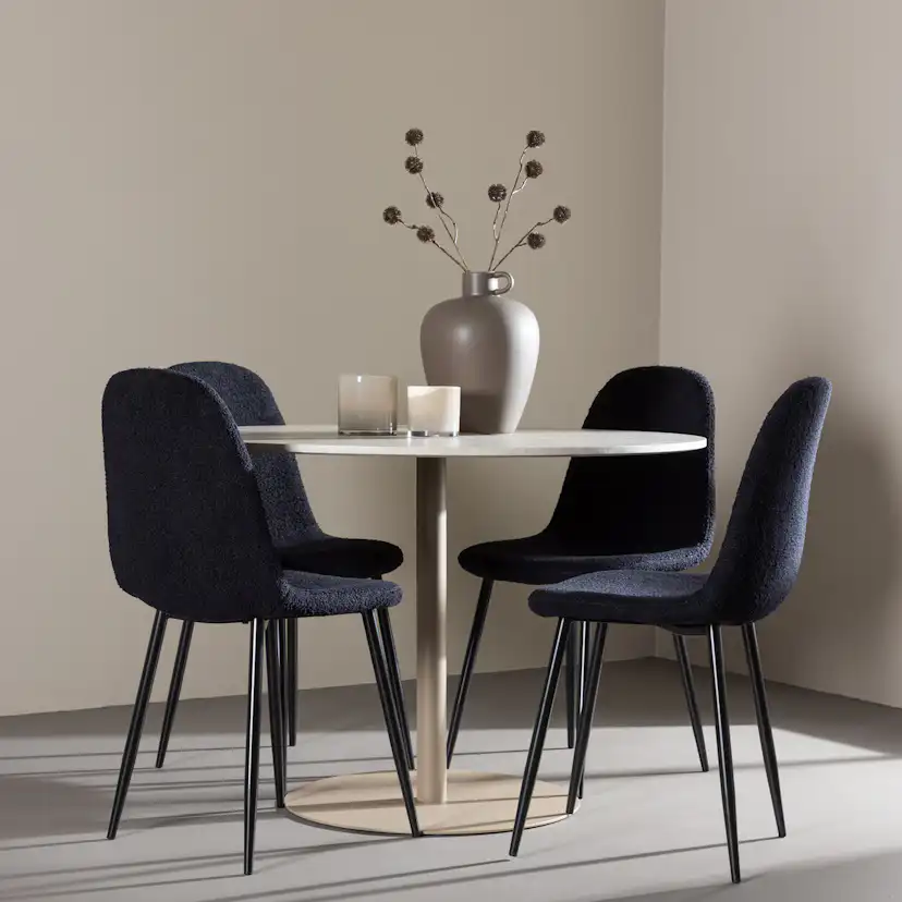 Matgrupp Venture Home Lycke Ø110 med 4 st Polar Stolar Teddy