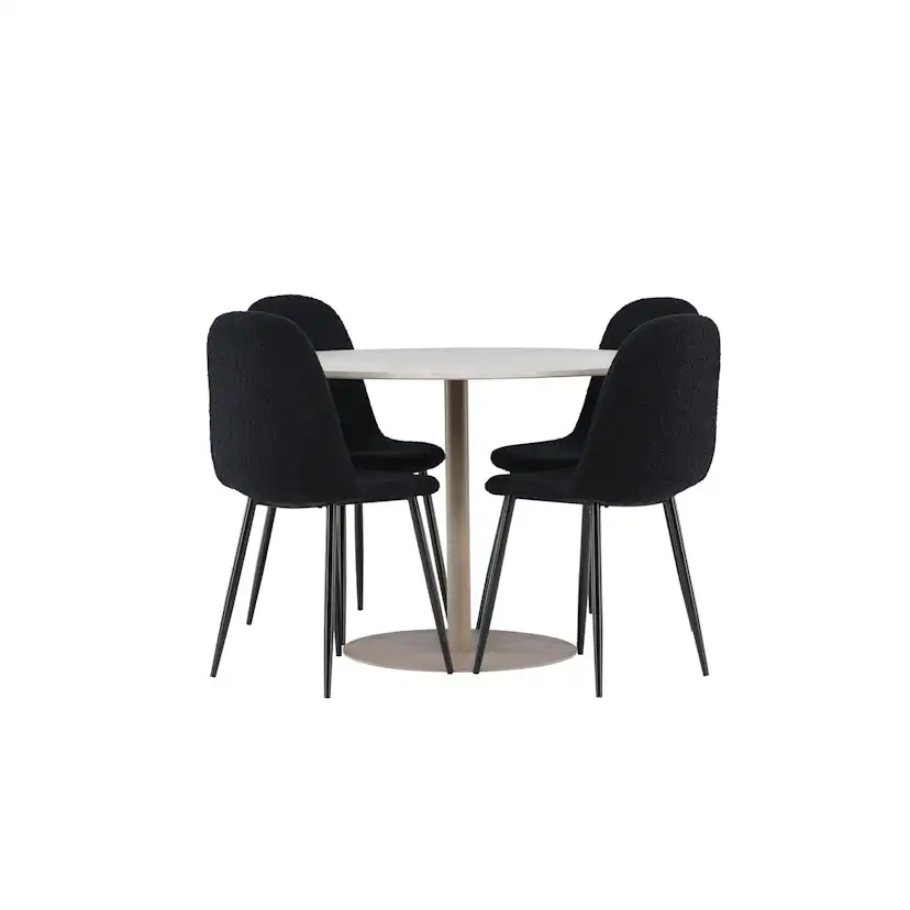 Matgrupp Venture Home Lycke Ø110 med 4 st Polar Stolar Teddy