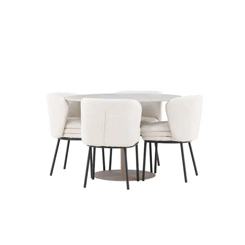 Matgrupp Venture Home Lycke Ø110 med 4 st Agnes Stolar