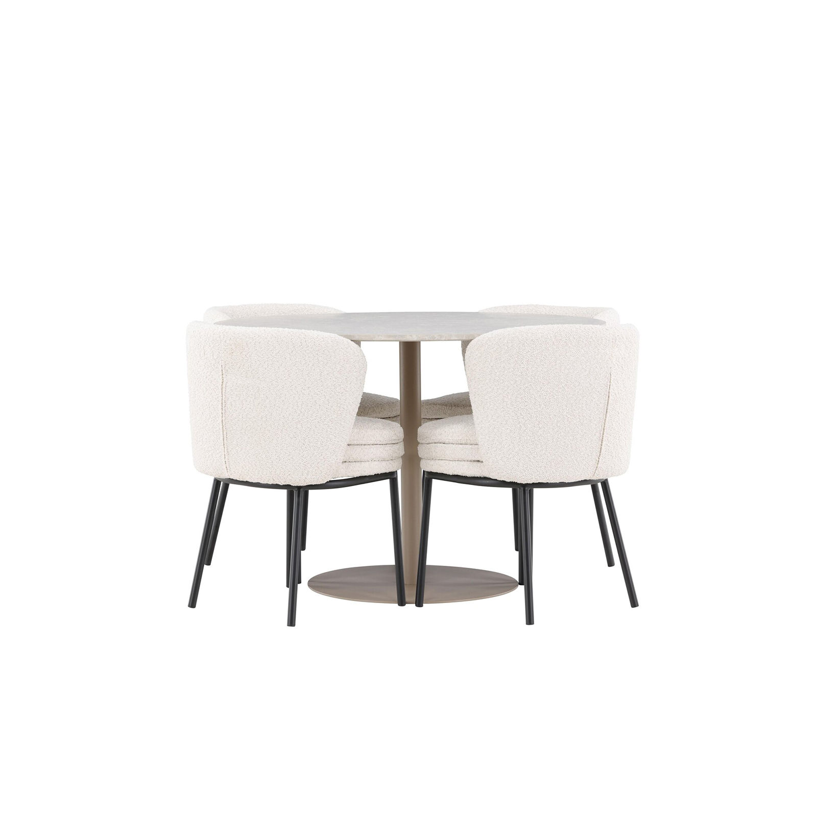 Matgrupp Venture Home Lycke Ø110 med 4 st Agnes Stolar