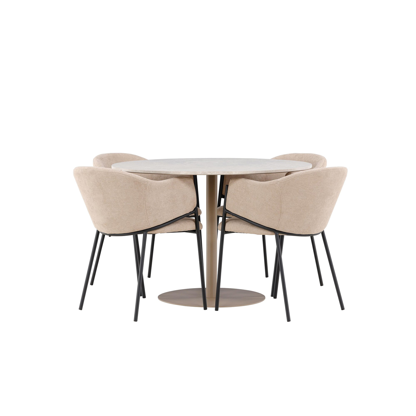 Matgrupp Venture Home Lycke Ø110 med 4 st Evelina Stolar