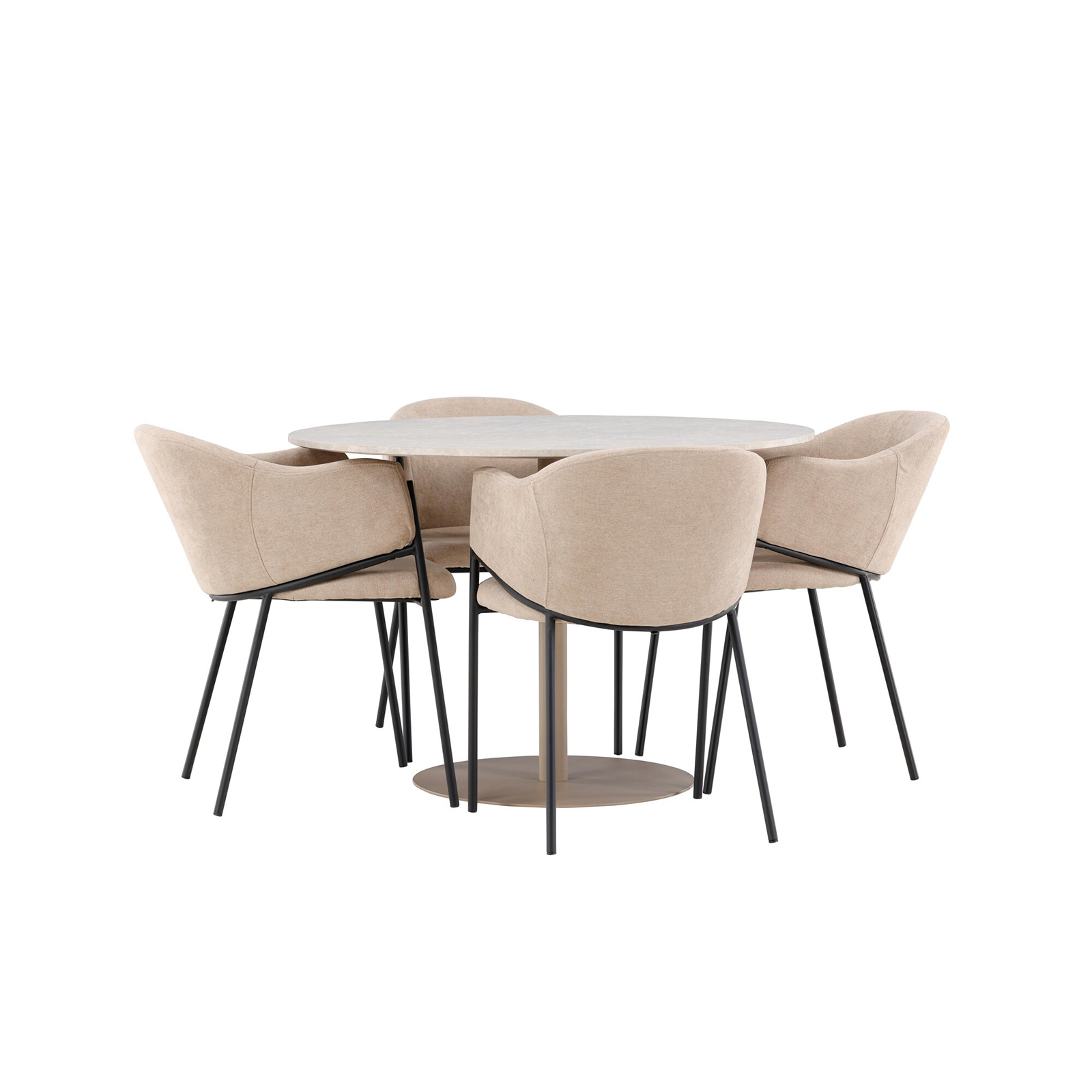 Matgrupp Venture Home Lycke Ø110 med 4 st Evelina Stolar