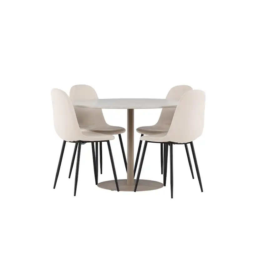 Matgrupp Venture Home Lycke Ø110 med 4 st Polar Stolar Sammet