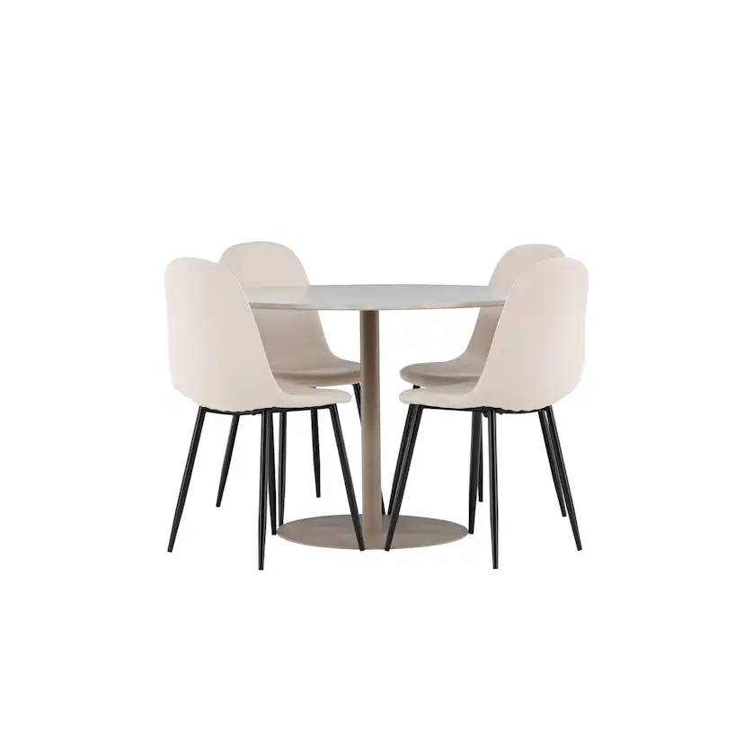 Matgrupp Venture Home Lycke Ø110 med 4 st Polar Stolar Sammet