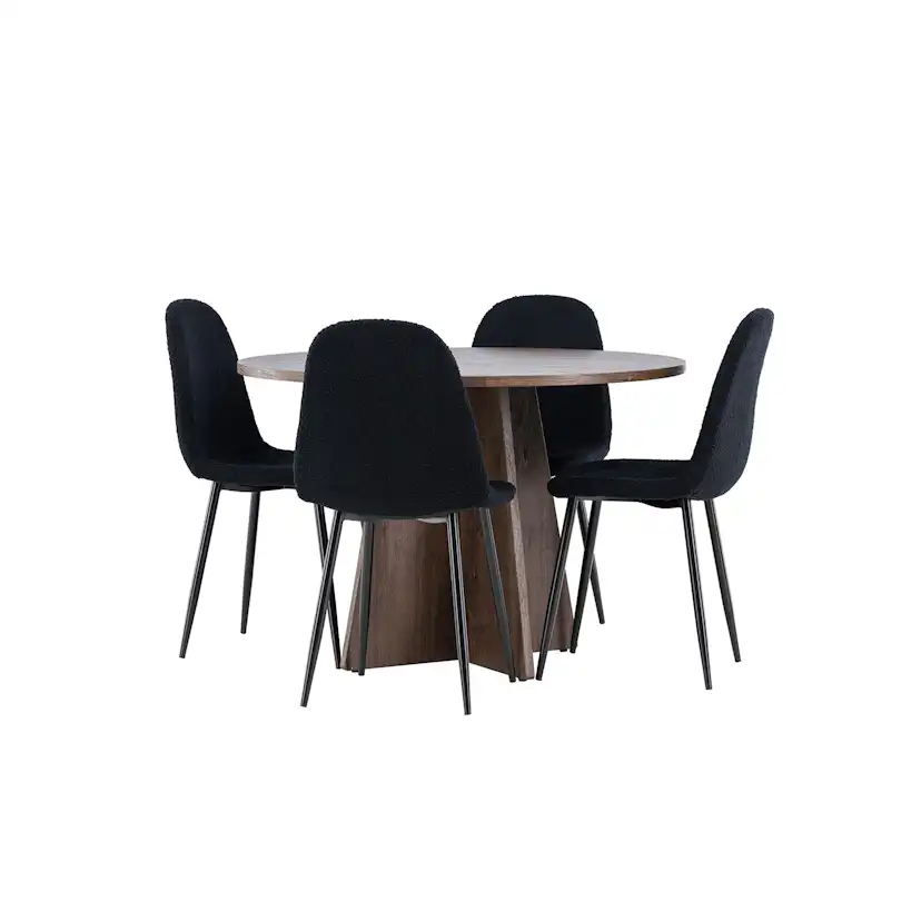 Matgrupp Venture Home Bootcut Ø110 med 4 st Polar Stolar Teddy