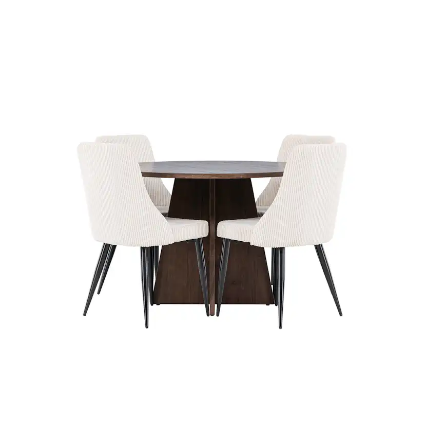 Matgrupp Venture Home Bootcut Ø110 med 4 st Leone Stolar