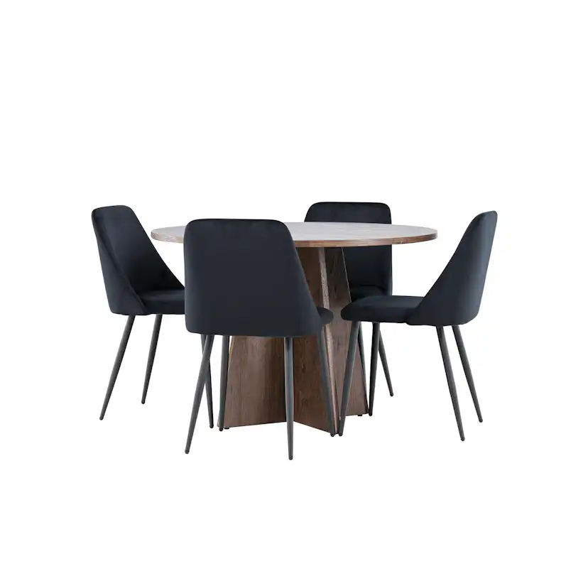 Matgrupp Venture Home Bootcut Ø110 med 4 st Night Stolar