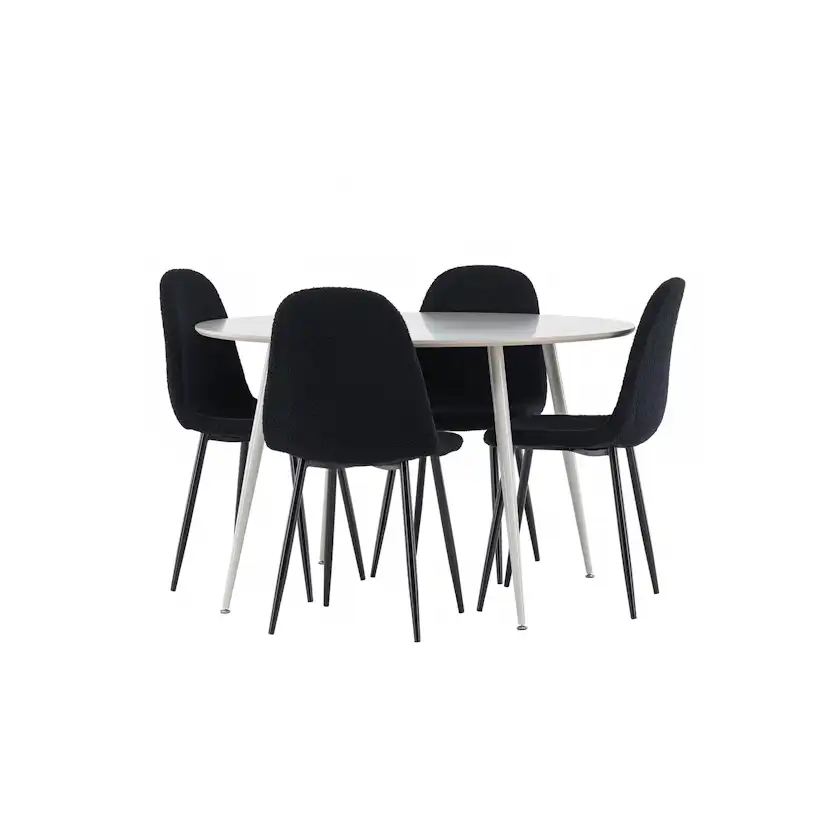 Matgrupp Venture Home Plaza Ø120 med 4 st Polar Stolar Teddy