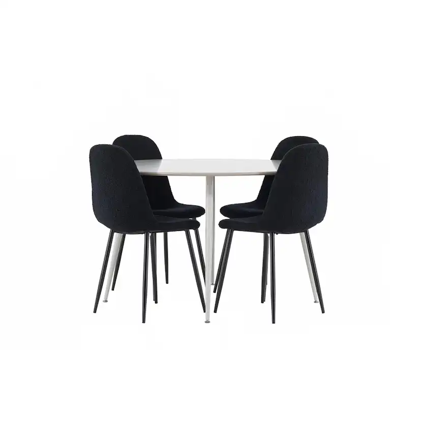 Matgrupp Venture Home Plaza Ø120 med 4 st Polar Stolar Teddy