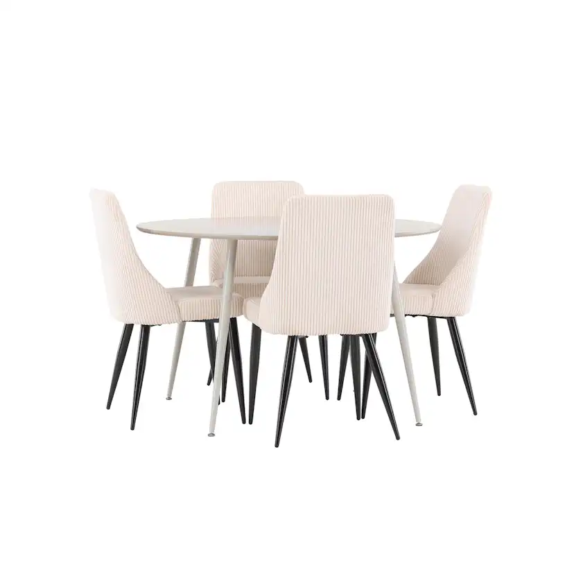 Matgrupp Venture Home Plaza Ø120 med 4 st Leone Stolar