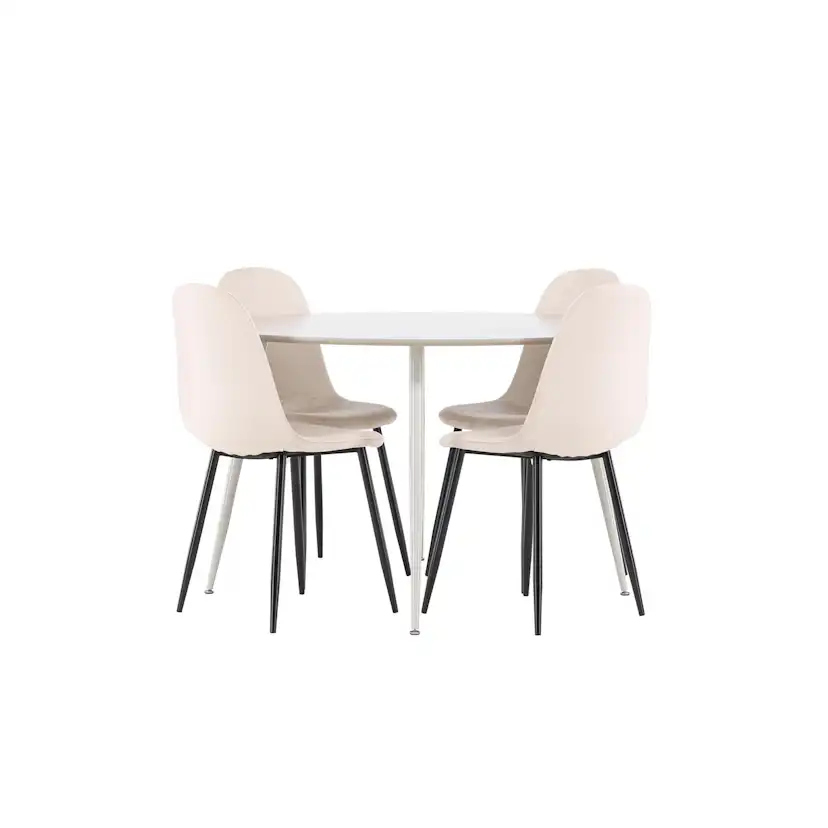 Matgrupp Venture Home Plaza Ø120 med 4 st Polar Stolar Sammet