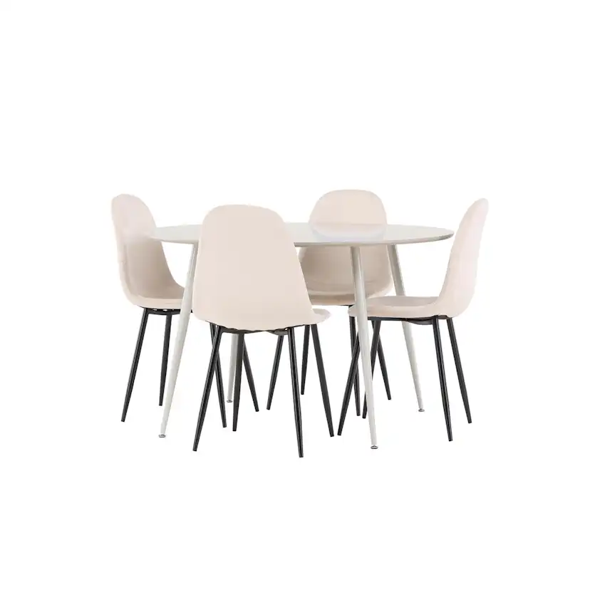 Matgrupp Venture Home Plaza Ø120 med 4 st Polar Stolar Sammet