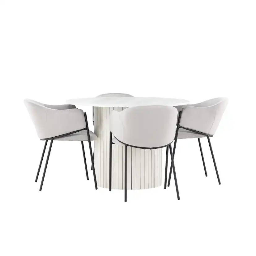 Matgrupp Venture Home Härön Ø110 med 4 st Evelina Stolar