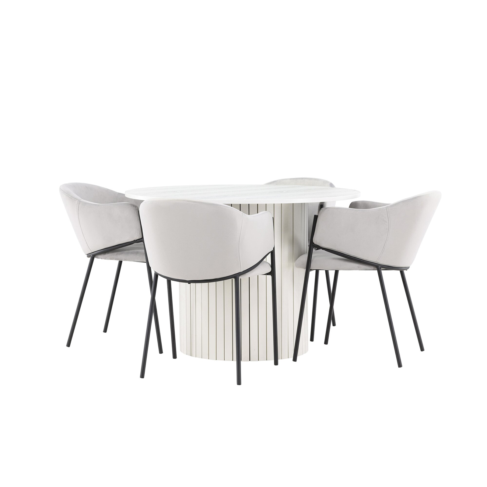 Matgrupp Venture Home Härön Ø110 med 4 st Evelina Stolar