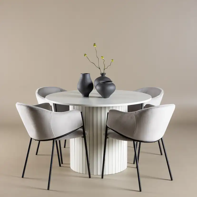 Matgrupp Venture Home Härön Ø110 med 4 st Evelina Stolar