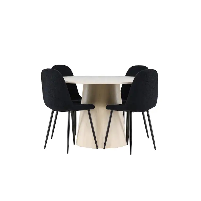 Matgrupp Venture Home Lanzo Ø120 med 4 st Polar Stolar Teddy