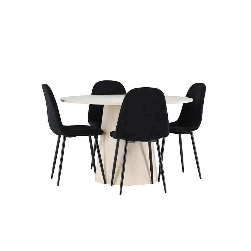 Matgrupp Venture Home Lanzo Ø120 med 4 st Polar Stolar Teddy