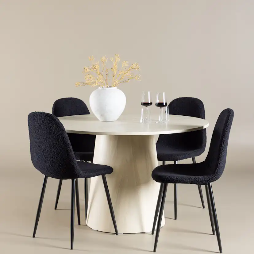 Matgrupp Venture Home Lanzo Ø120 med 4 st Polar Stolar Teddy