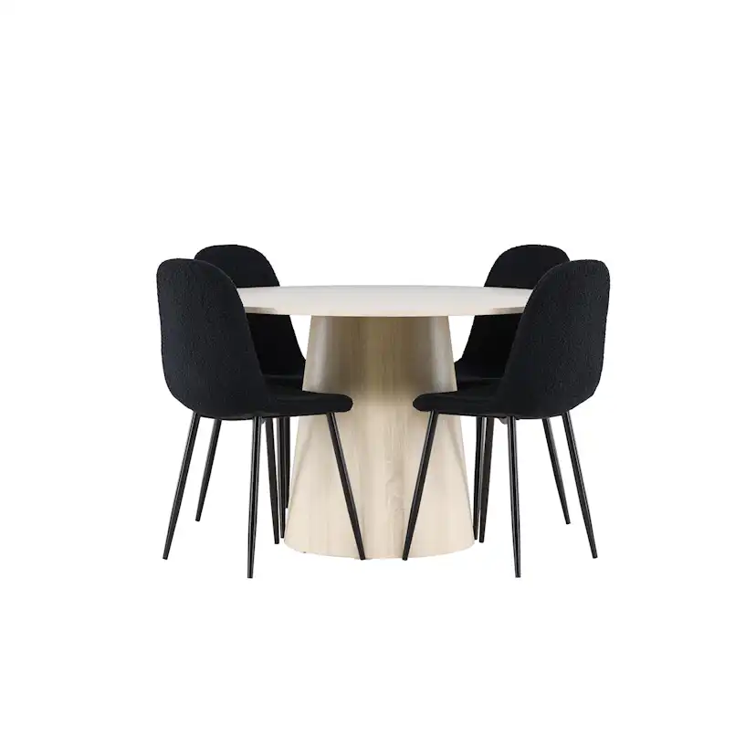 Matgrupp Venture Home Lanzo Ø120 med 4 st Polar Stolar Teddy