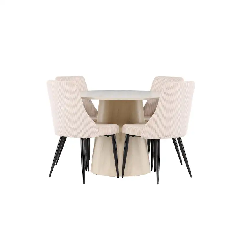 Matgrupp Venture Home Lanzo Ø120 med 4 st Leone Stolar