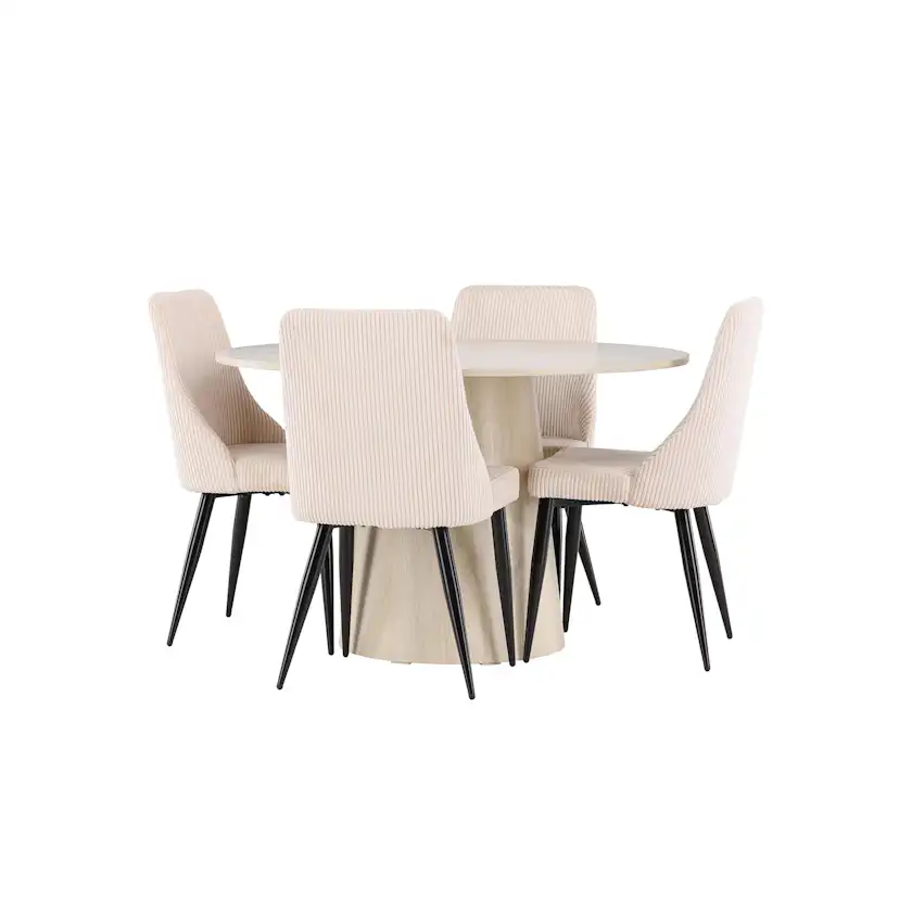 Matgrupp Venture Home Lanzo Ø120 med 4 st Leone Stolar