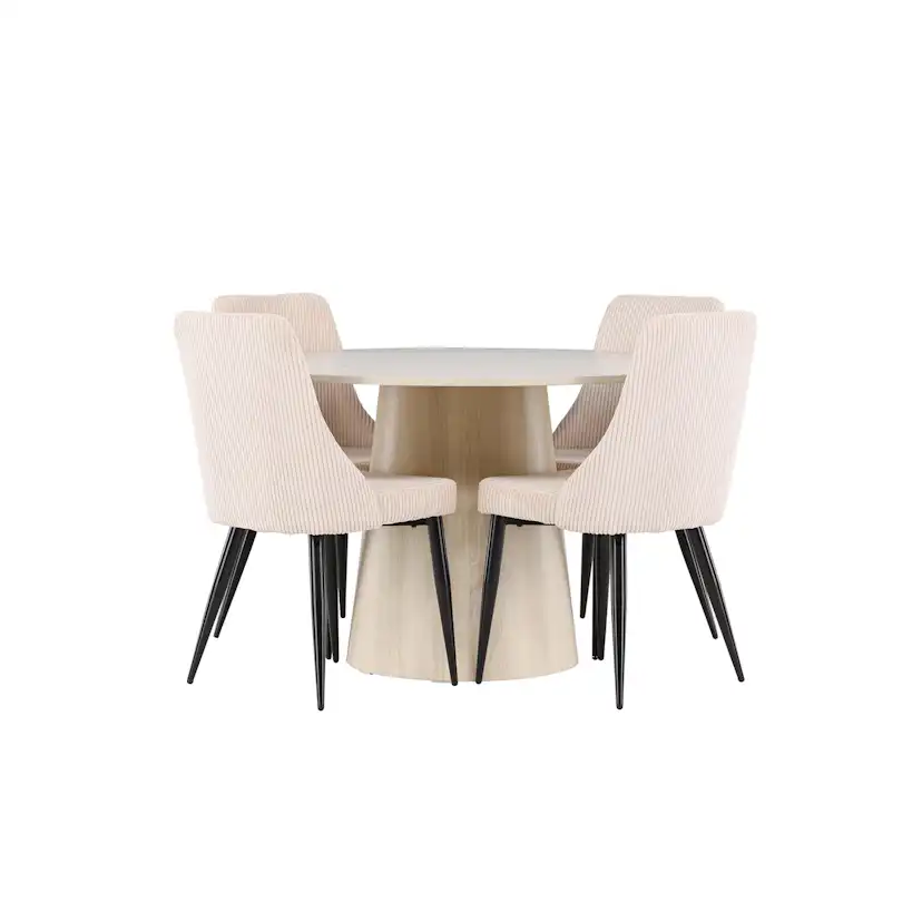 Matgrupp Venture Home Lanzo Ø120 med 4 st Leone Stolar