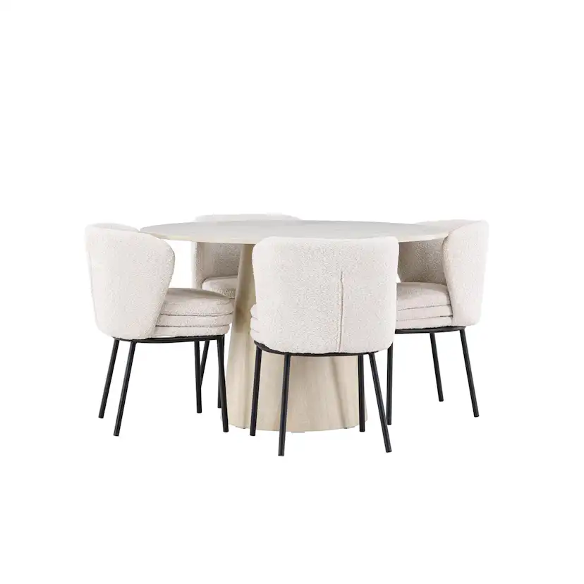 Matgrupp Venture Home Lanzo Ø120 med 4 st Agnes Stolar