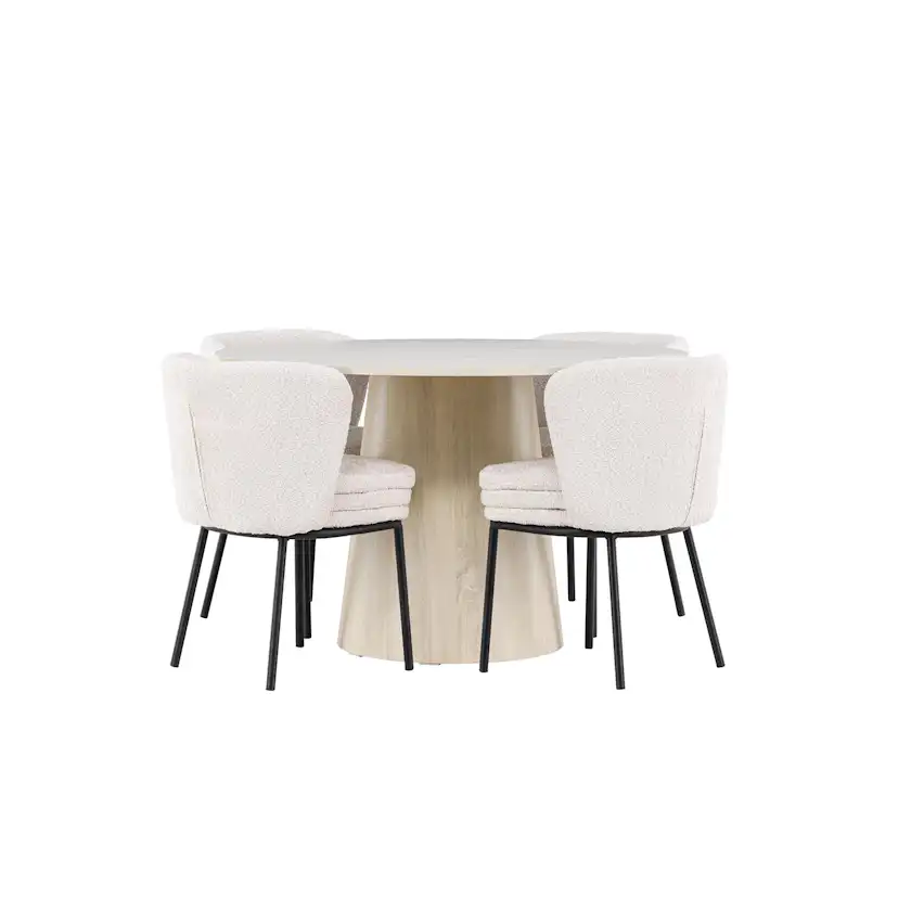 Matgrupp Venture Home Lanzo Ø120 med 4 st Agnes Stolar