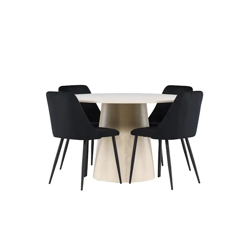 Matgrupp Venture Home Lanzo Ø120 med 4 st Night Stolar