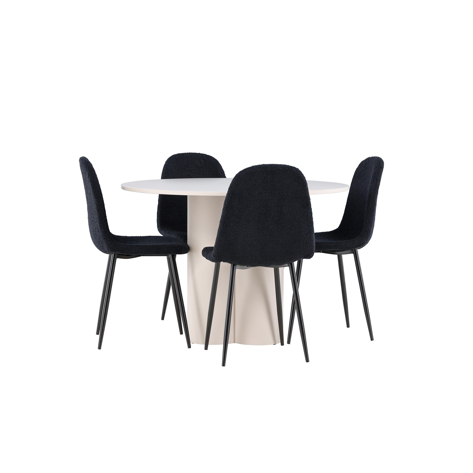 Matgrupp Venture Home Olivia Ø110 med 4 st Polar Stolar Teddy