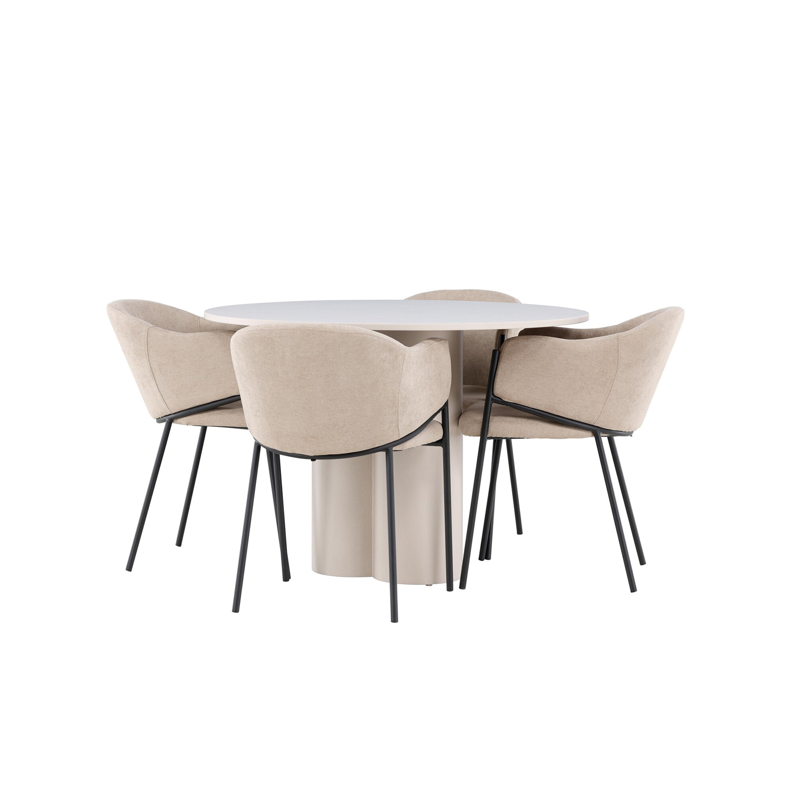 Matgrupp Venture Home Olivia Ø110 med 4 st Evelina Stolar