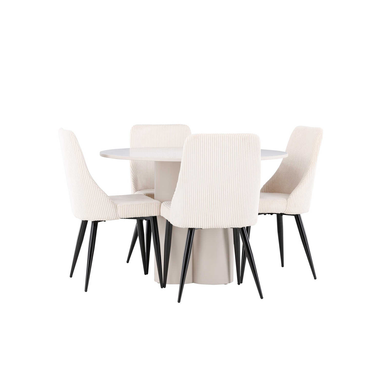 Matgrupp Venture Home Olivia Ø110 med 4 st Leone Stolar