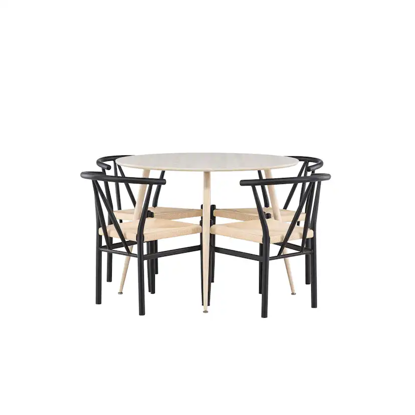Matgrupp Venture Home Plaza Ø100 med 4 st Alfons Stolar