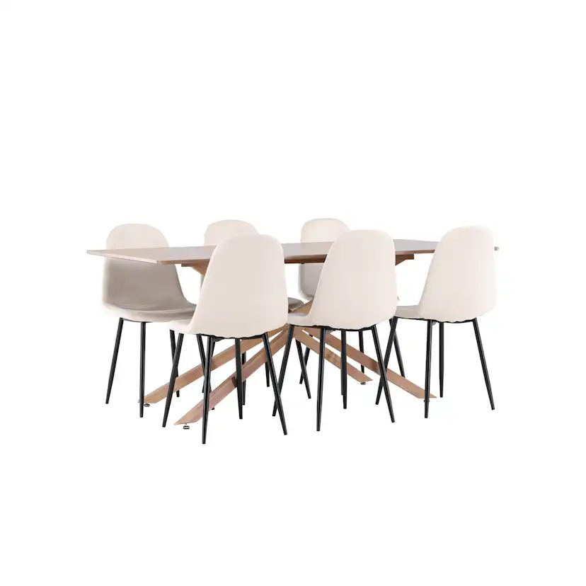 Matgrupp Venture Home Piazza 180 med 6 st Polar Stolar Sammet