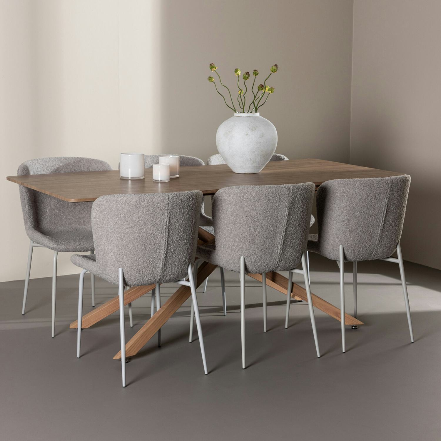 Matgrupp Venture Home Piazza 180 med 6 st Modesto Stolar Boucle