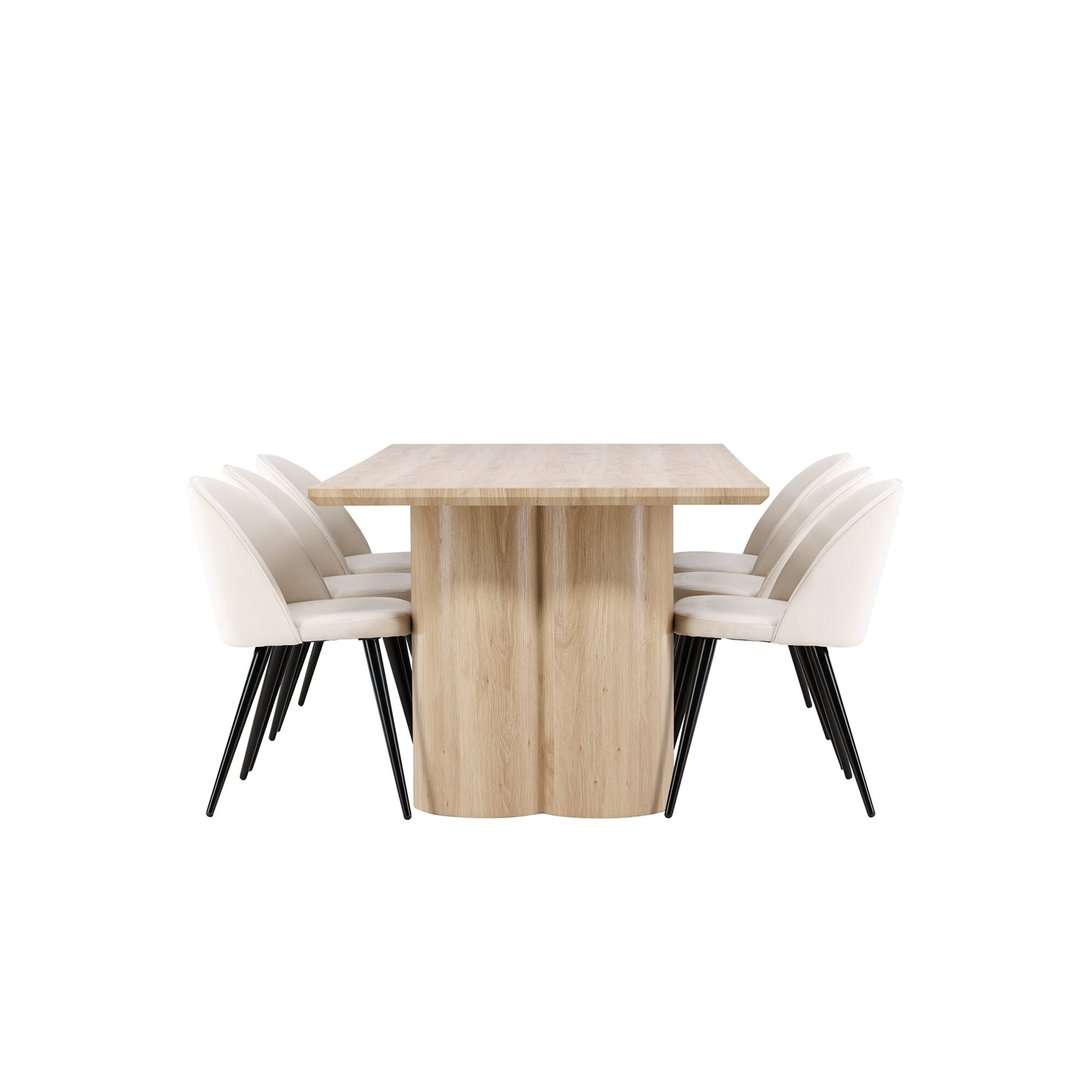 Matgrupp Venture Home Olivia 210 med 6 st Velvet Stolar