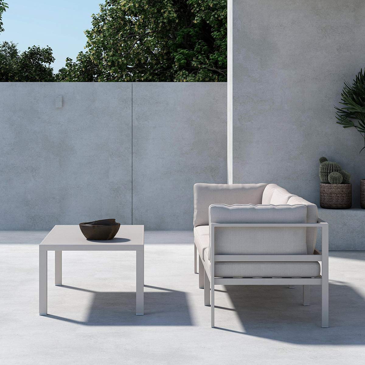 Loungegrupp Venture Home Copacabana Soffbord 45x120x70 med 2+1 Soffmoduler