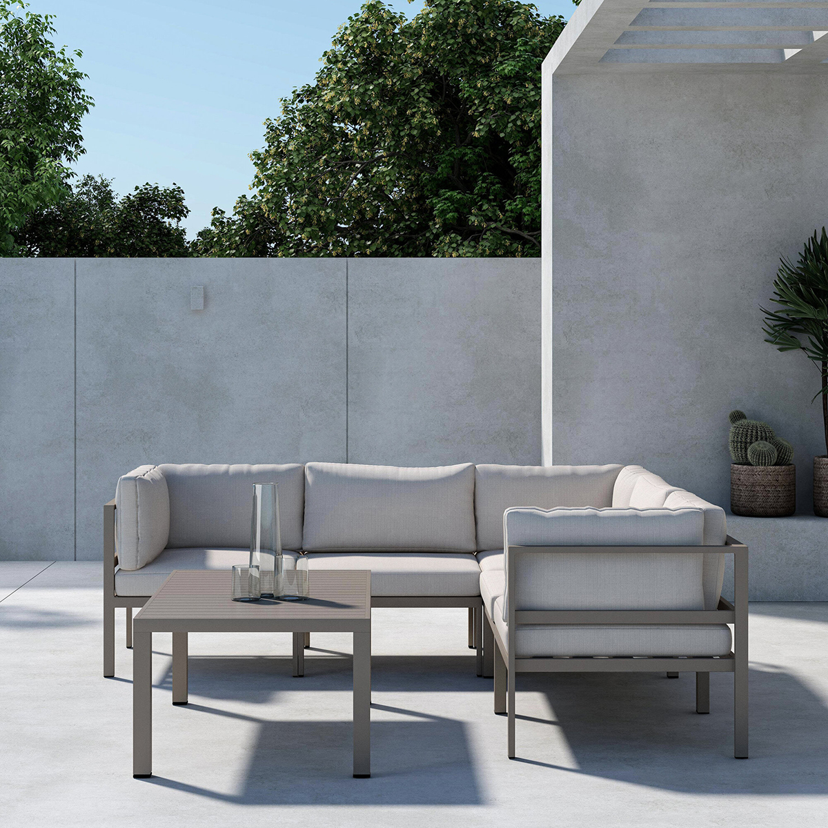 Loungegrupp Venture Home Copacabana Soffbord 45x120x70 med  3+2 Soffmoduler