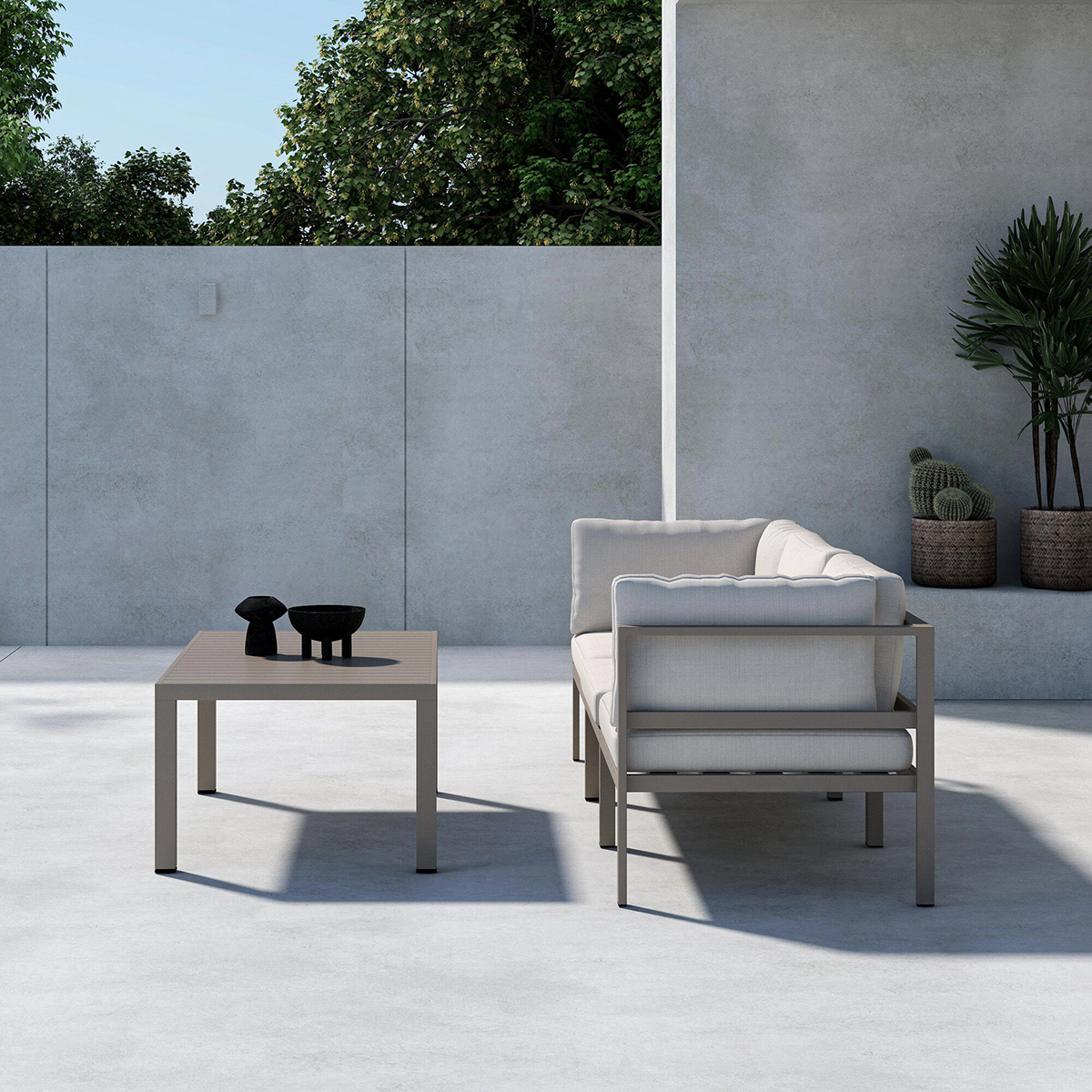 Loungegrupp Venture Home Copacabana Soffbord 45x120x70 med 2+1 Soffmoduler