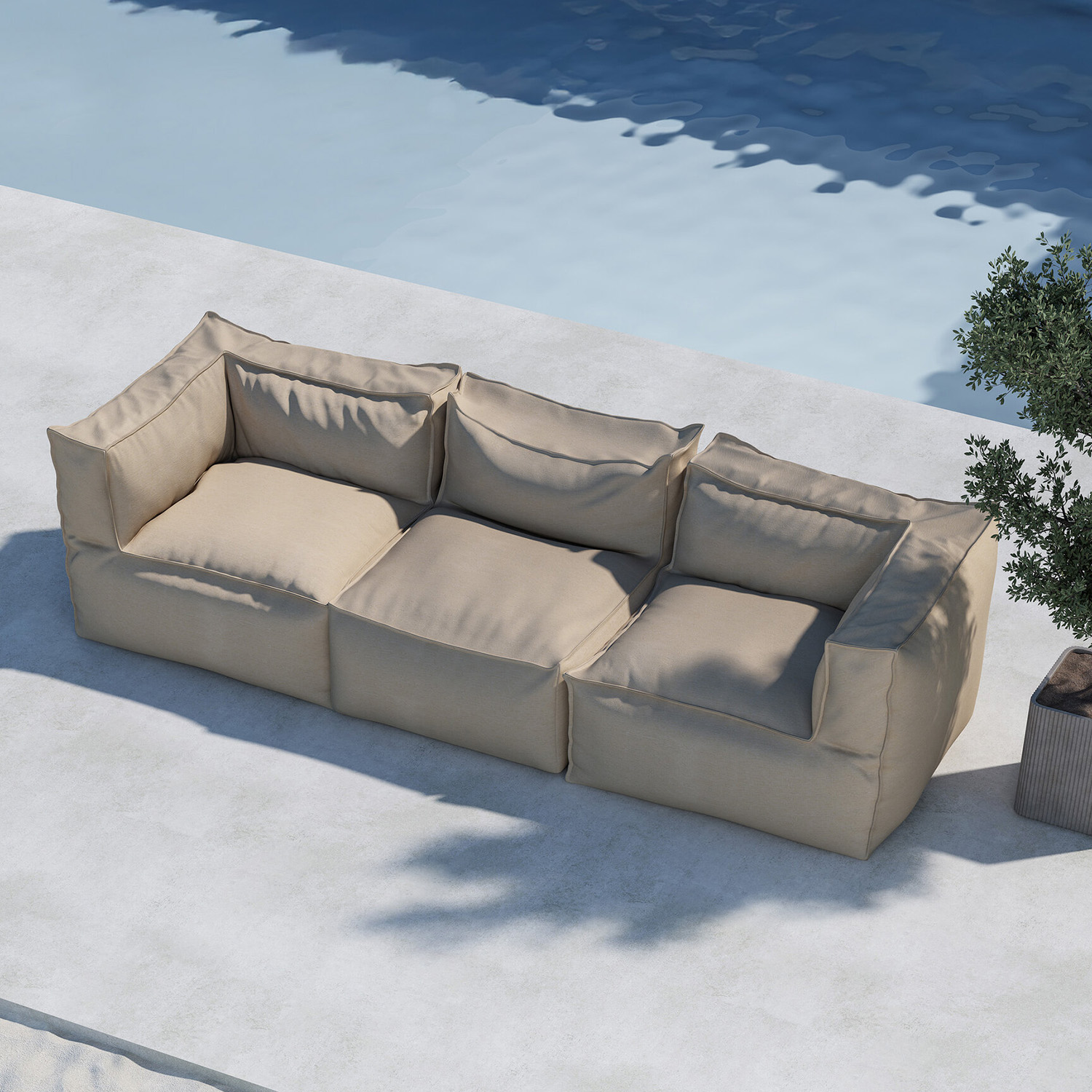 Loungesoffa Venture Home Rambo 3-sits Rak Utomhus