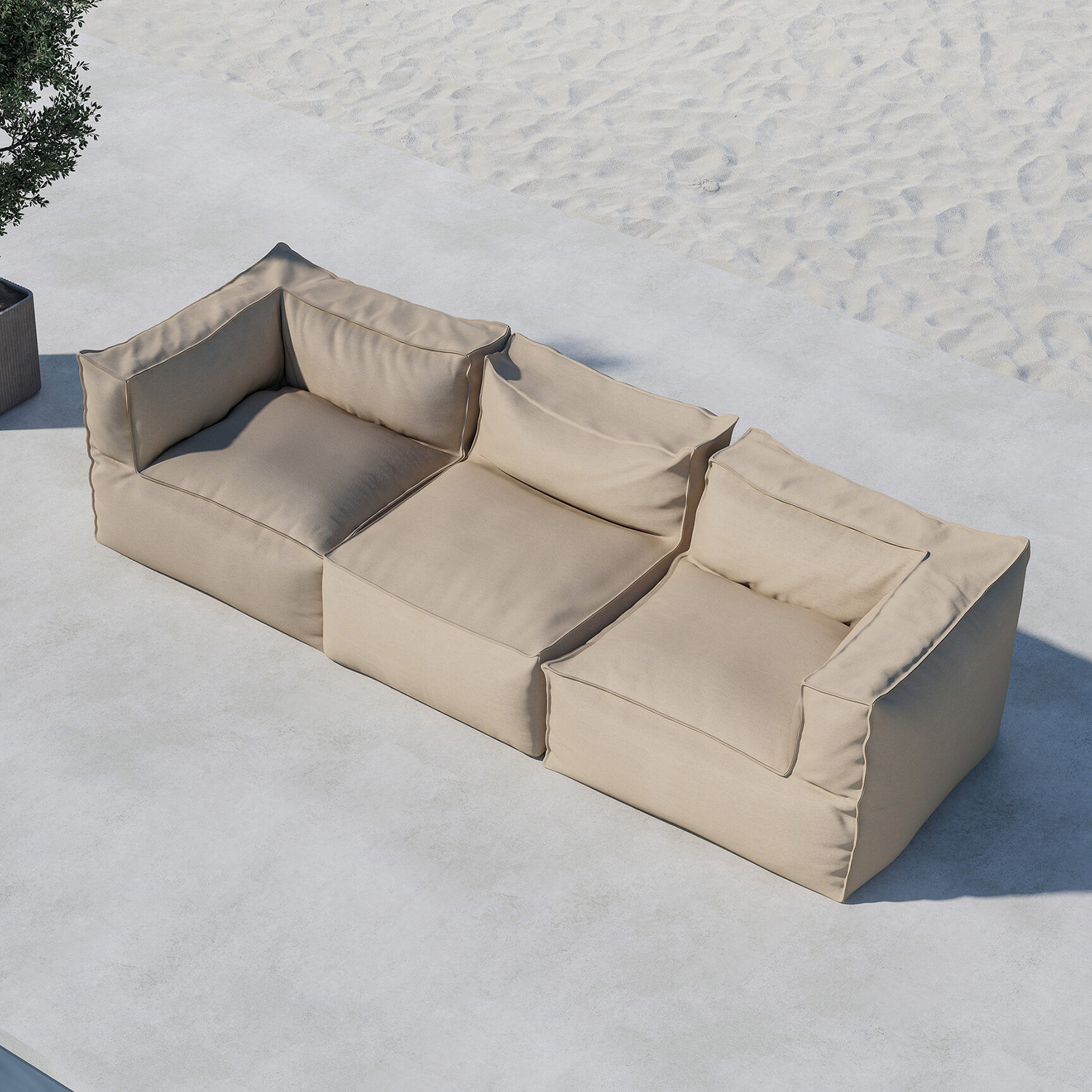 Loungesoffa Venture Home Rambo 3-sits Rak Utomhus