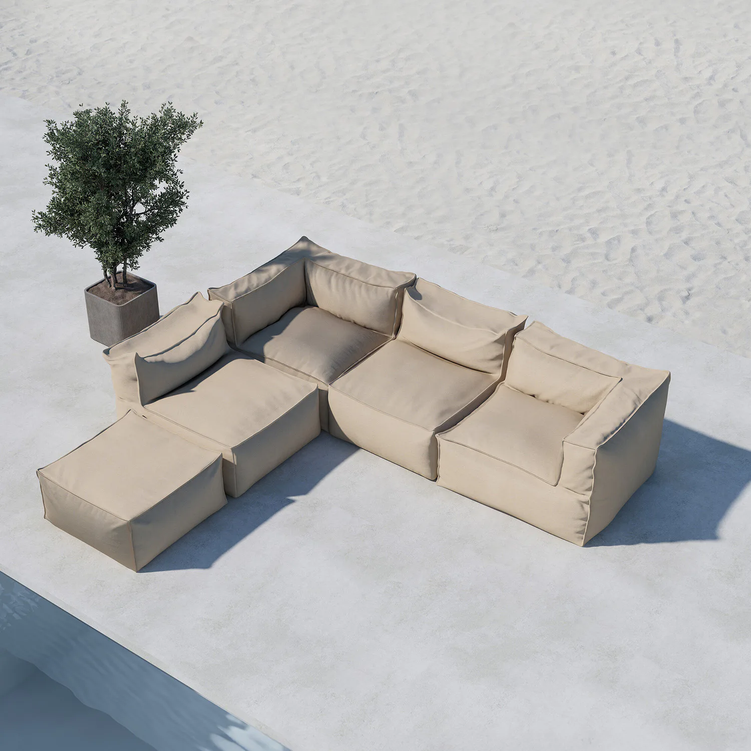 Loungesoffa Venture Home Rambo L-formad Utomhus