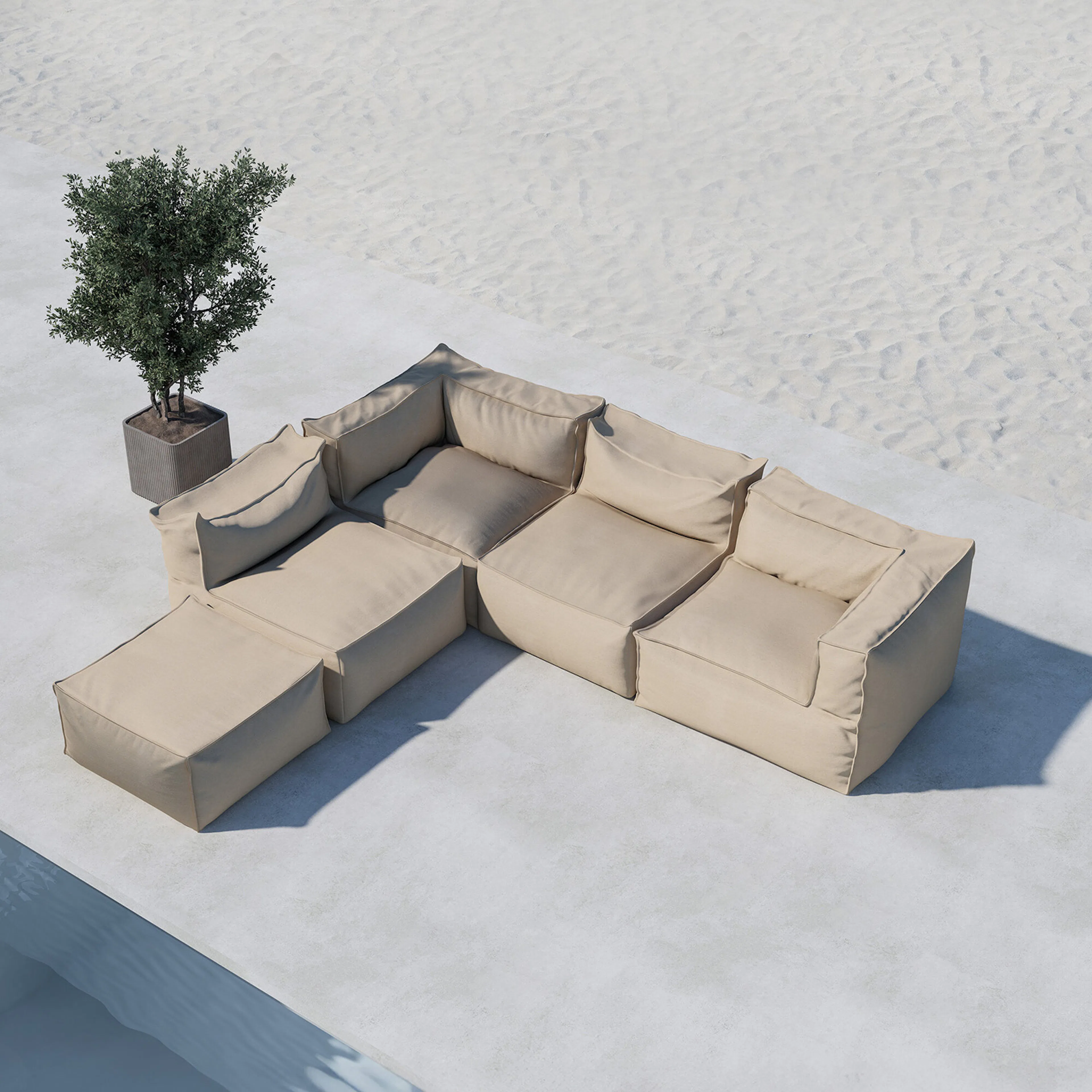 Loungesoffa Venture Home Rambo L-formad Utomhus