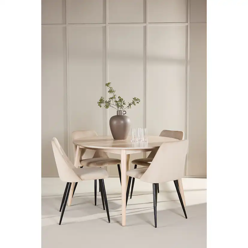 Matgrupp Venture Home Flora Ø120 cm med 4st Night Matstolar