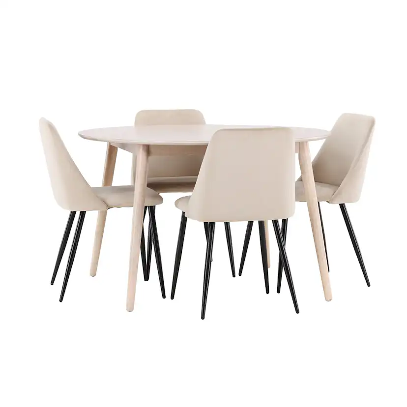 Matgrupp Venture Home Flora Ø120 cm med 4st Night Matstolar