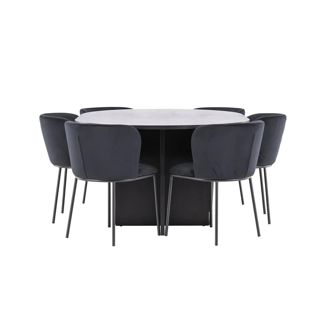 Matgrupp Venture Home Strada Ø120 cm med 6st Edina Matstolar